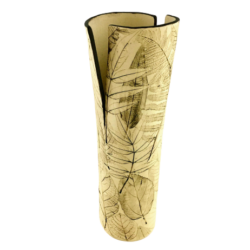 Vaso Tubo com impressões de folhas