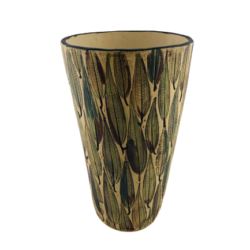 Vaso Cone com Impressões de Folhas