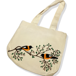 Bolsa Pássaros Bordados