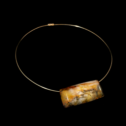 Colar Aço Cristal Hematóide